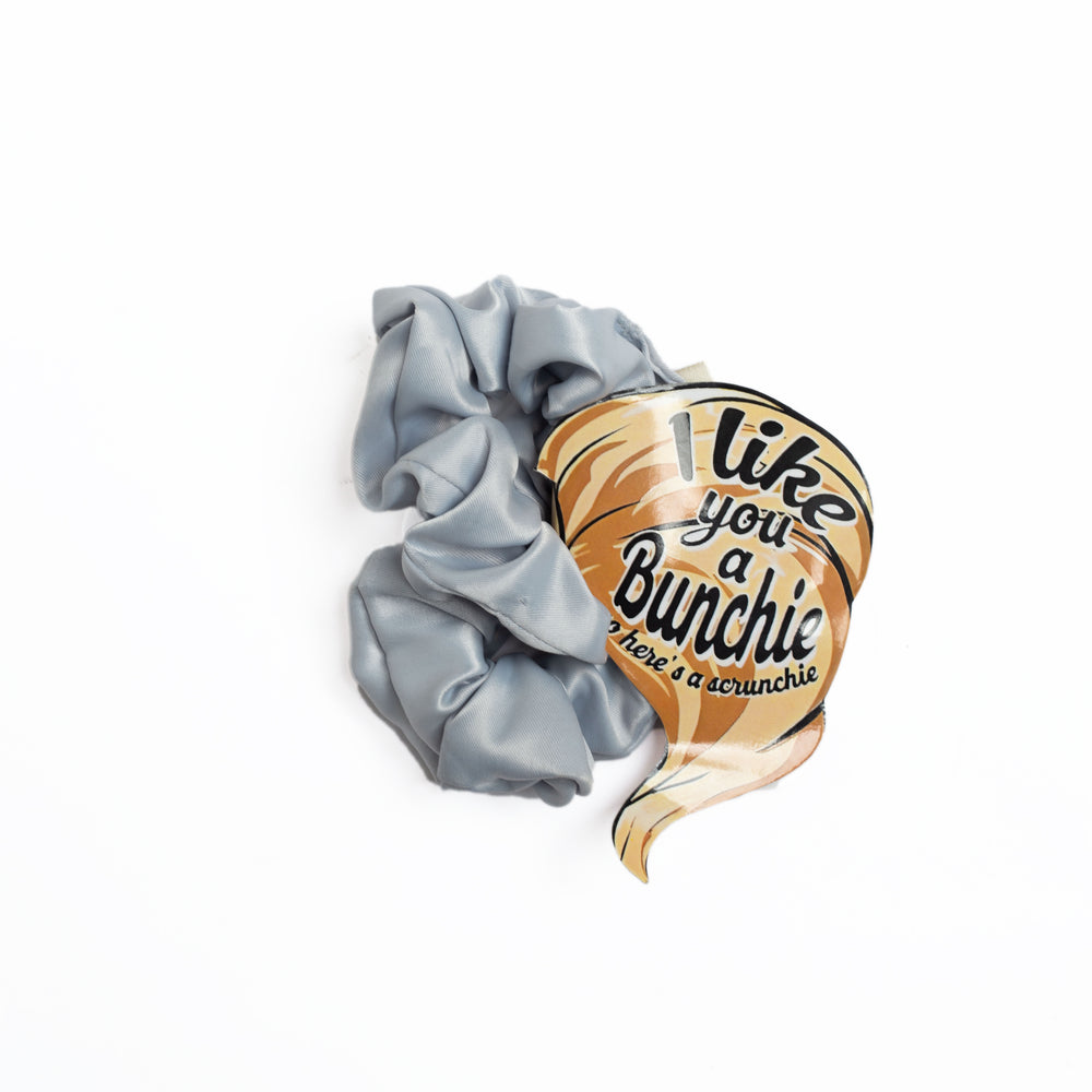 xo satin-Scrunchie silver