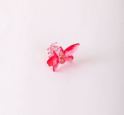 Mini Butterfly Hair Clip Hot Pink