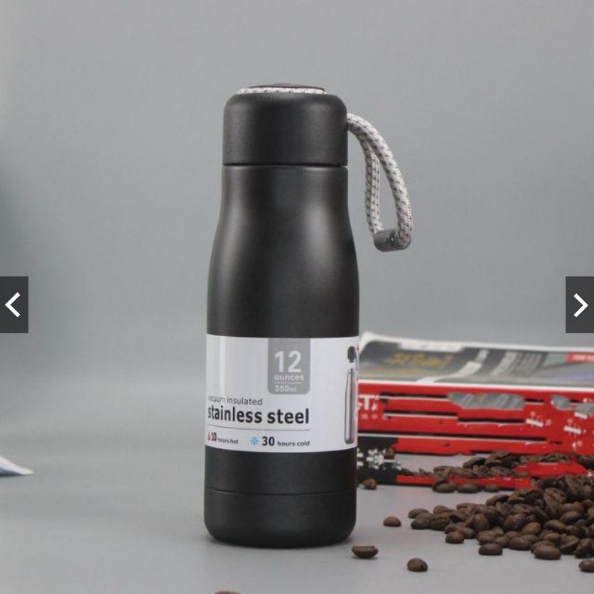 Ready Made Gifts- Stainless Steel Vacuum Insulated Bottle 'Black' 350ML