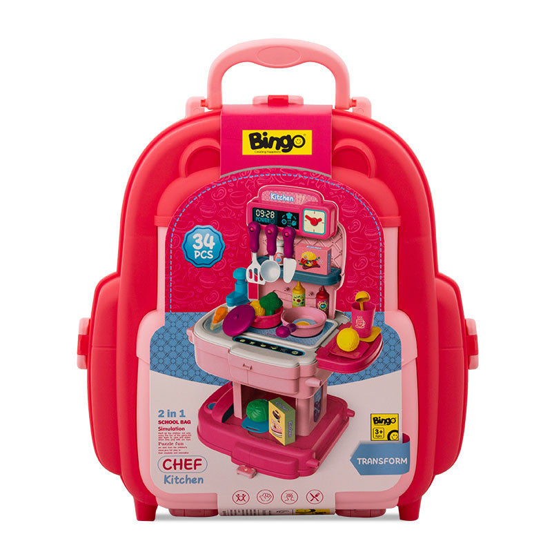 Ready Made Gifts- School Bag Chef Kitchen Pink