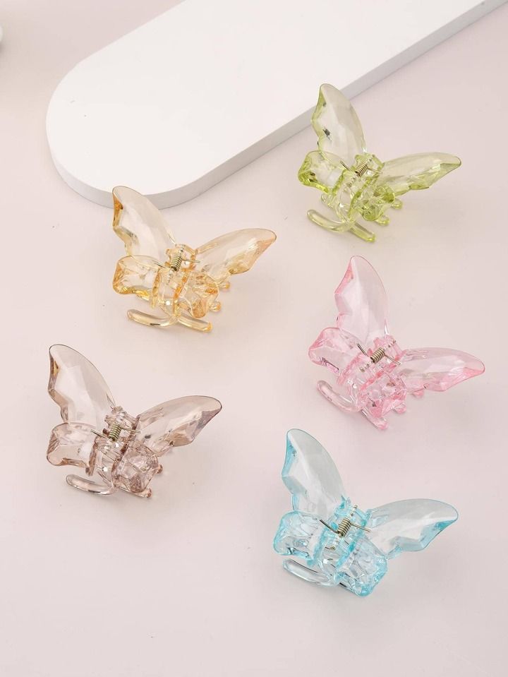 Mini Butterfly Hair Claw Green