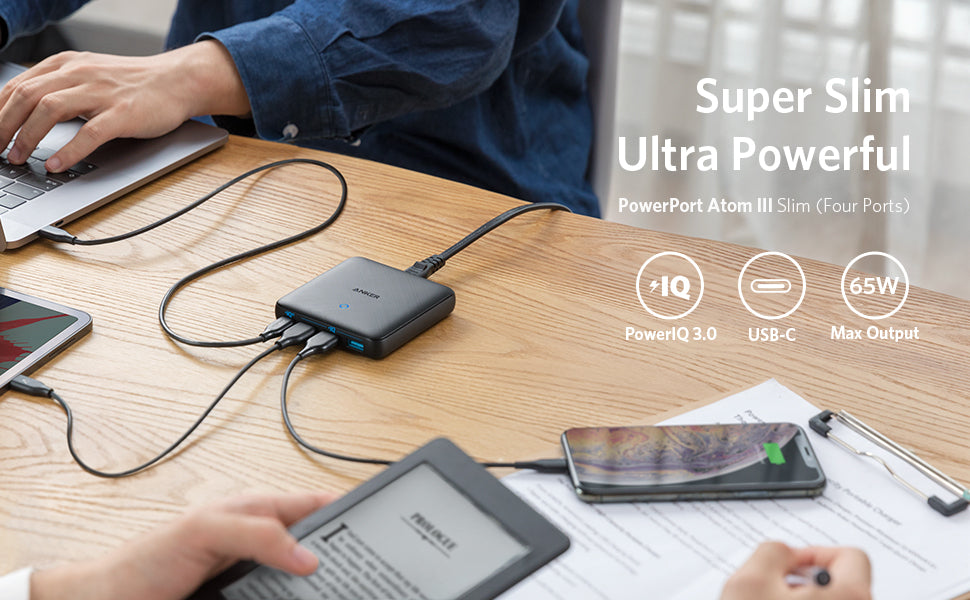 Anker-Power Port Atom III Slim 4 Ports Black