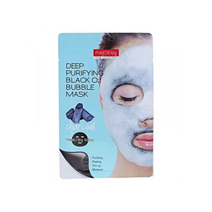 PUREDERM–Deep Purifying Black O2 Bubble Mask (Charcoal)