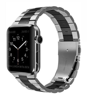 Stainless Steel Band for Apple Watch 38/40mm "Silver Black"