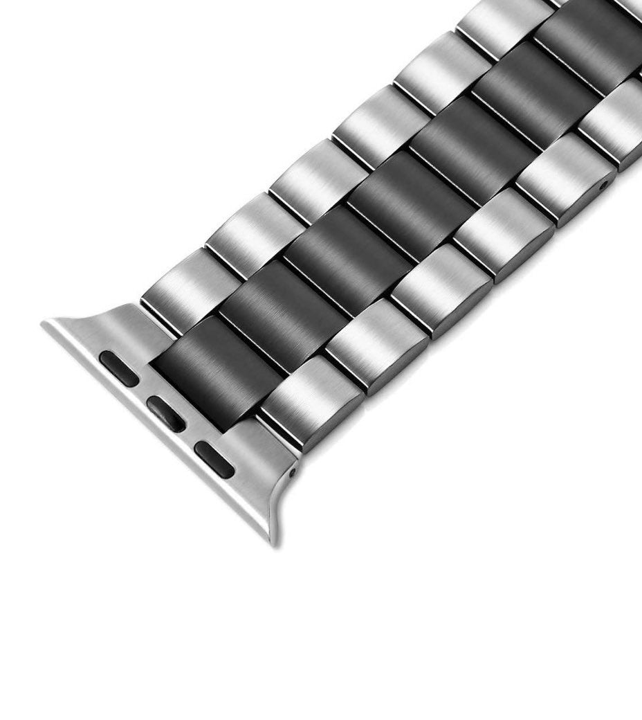 Stainless Steel Band for Apple Watch 38/40mm "Silver Black"