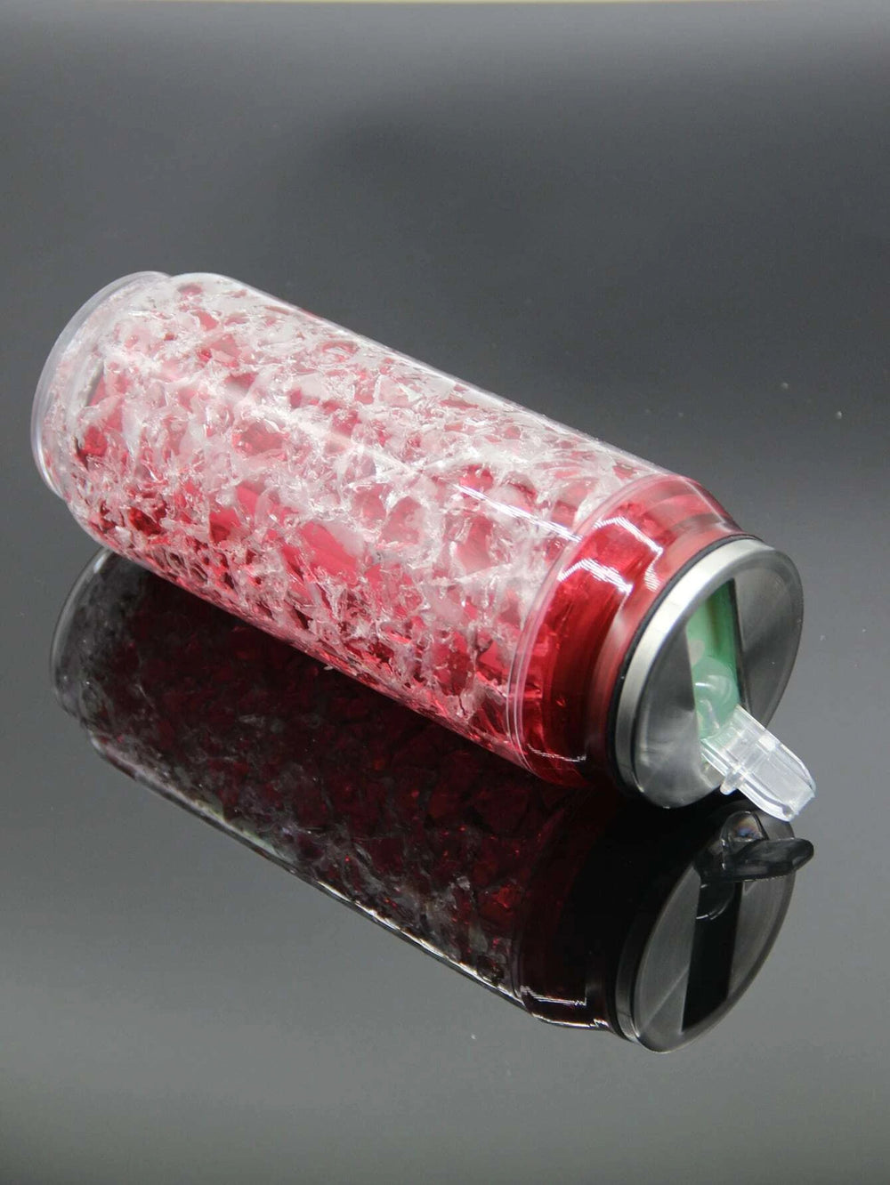 Cracked Ice Pattern Straw Cup Red 450ml