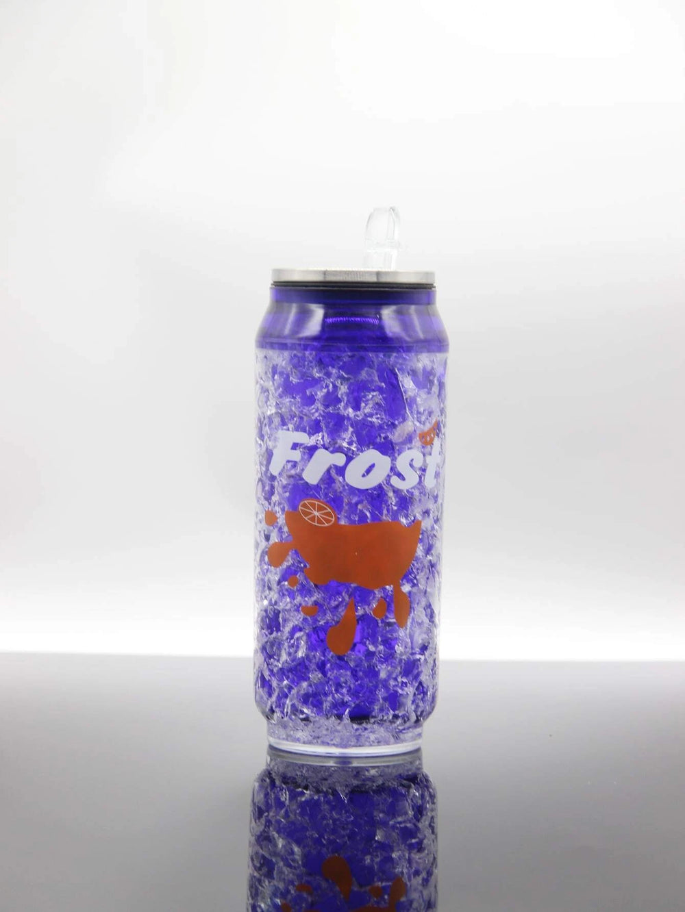 Cracked Ice Pattern Straw Cup Purple 450ml