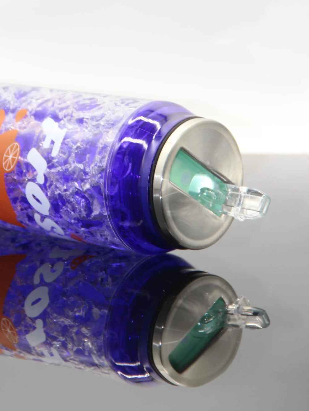Cracked Ice Pattern Straw Cup Purple 450ml