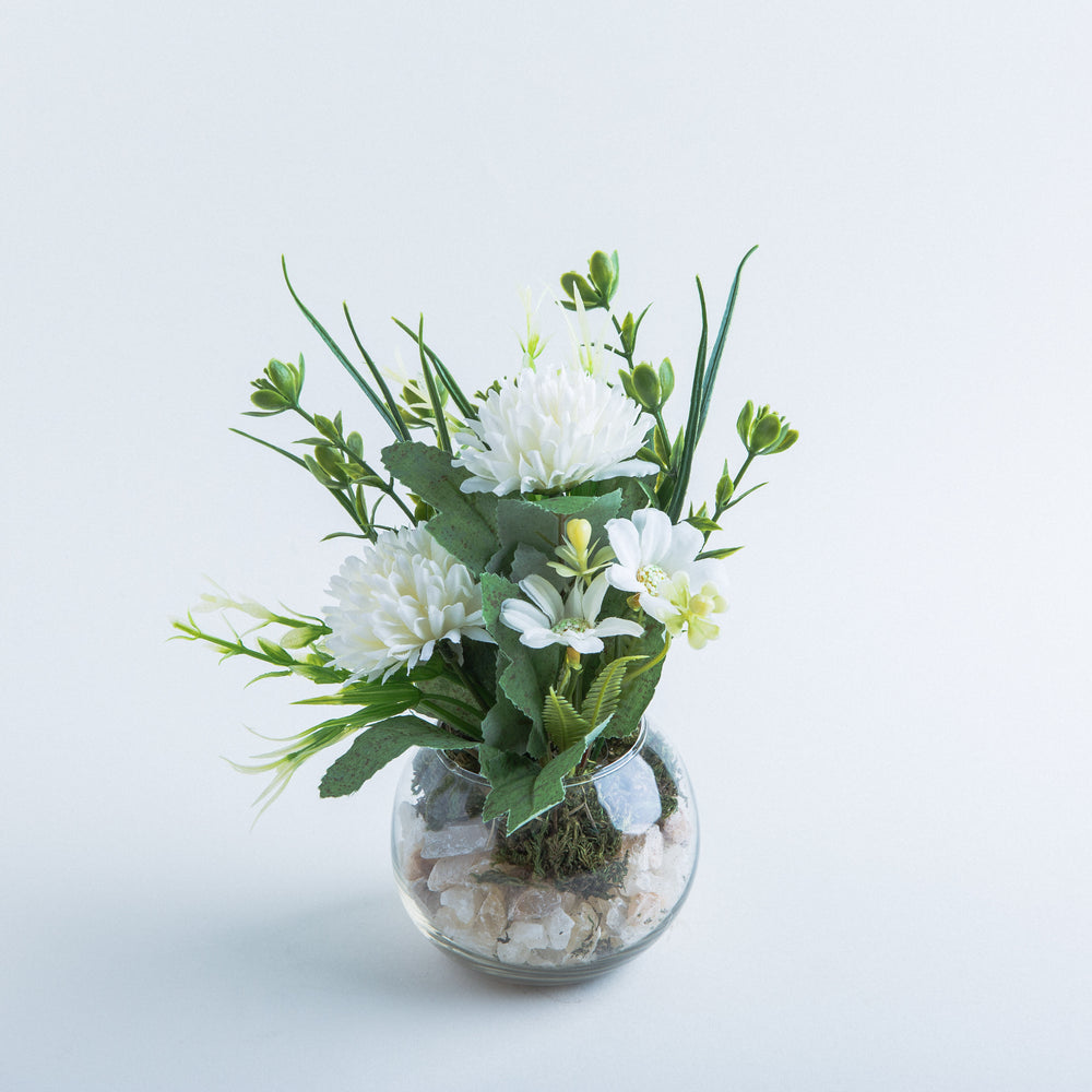 Green Home-White Sprinkley Flower Pot