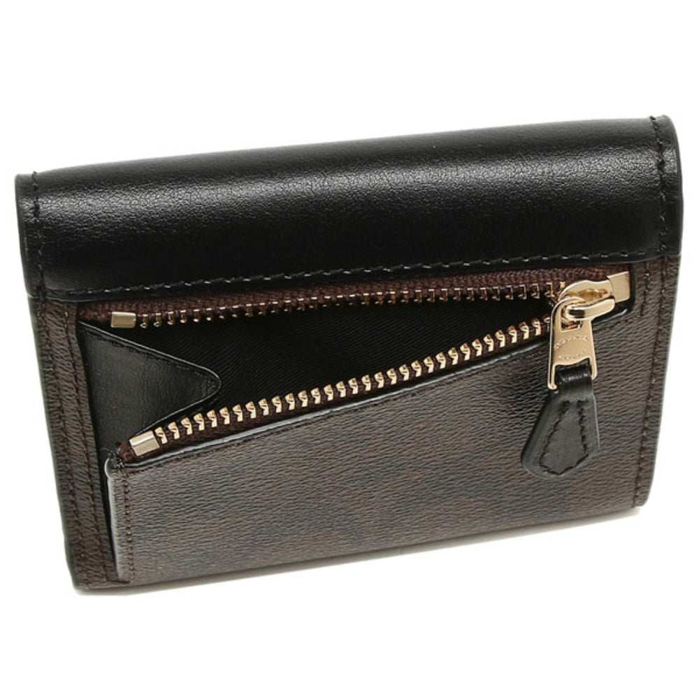 
                  
                    Coach-Small Wallet In Signature Canvas "Brown & Black"
                  
                