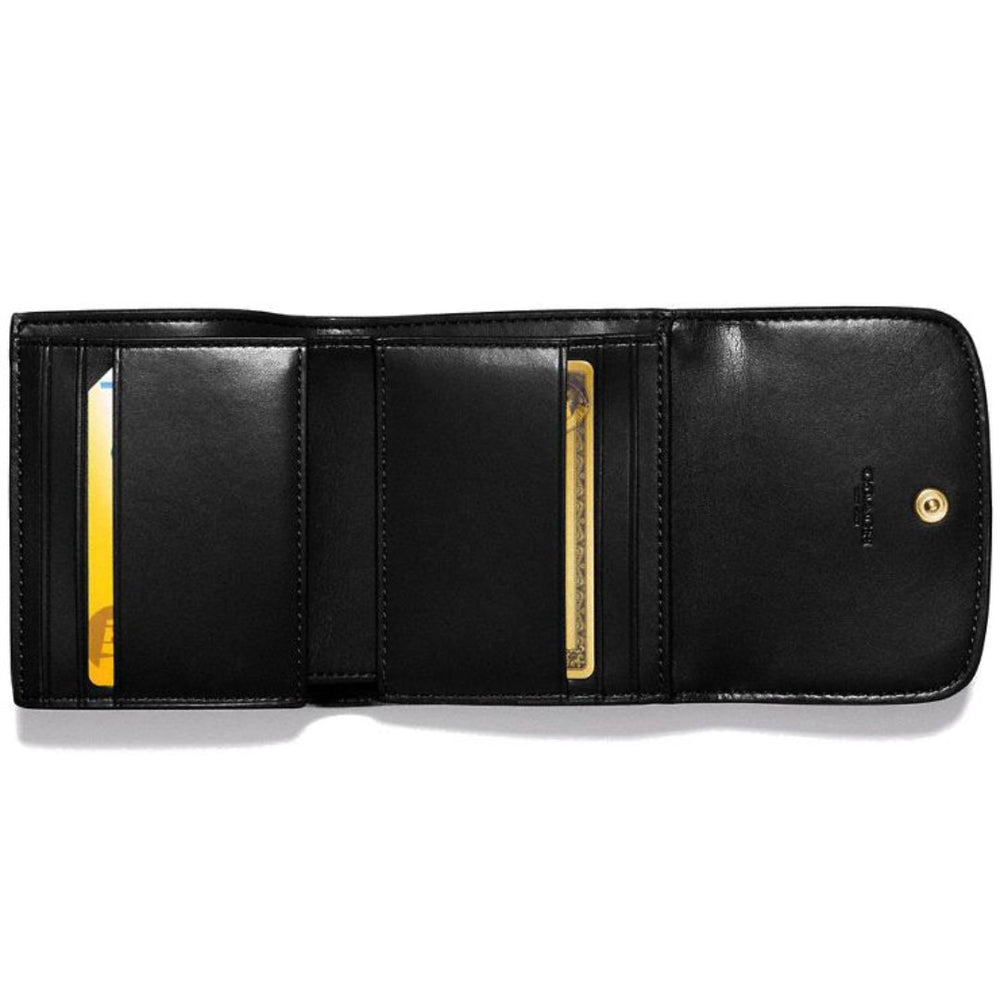 Coach-Small Wallet In Signature Canvas "Brown & Black"