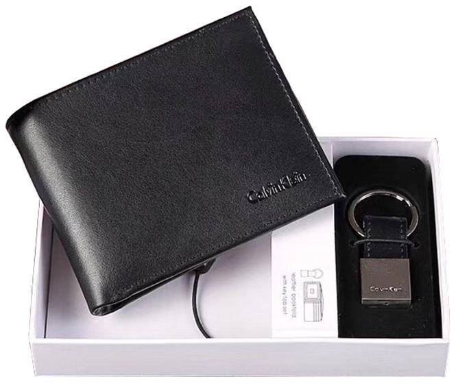 Calvin Klein-Men's Leather Wallet & Key Chain