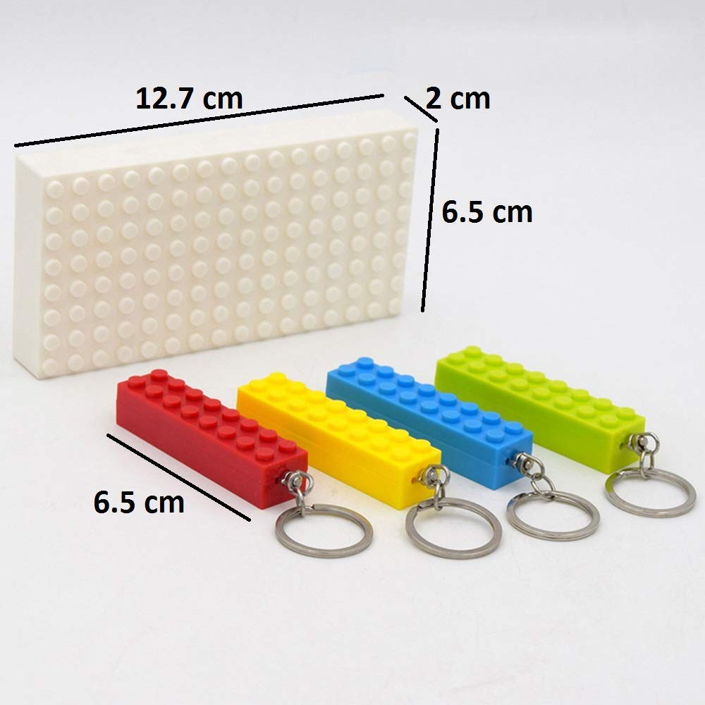 OddBits-Building Block Brick 4 Pcs LED Light Keychain