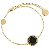 Marc Jacobs-MARC JACOBS Black/Oro Logo Disc Enamel Bracelet