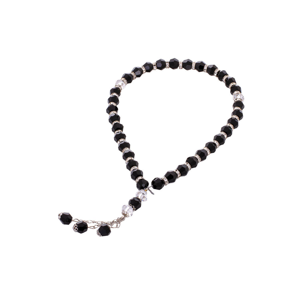 Asfour Crystal-ROSARY BLACK Silver SEPARATOR