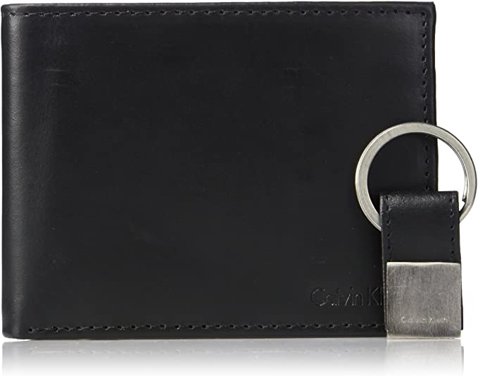 Calvin Klein-Men's Leather Wallet & Key Chain