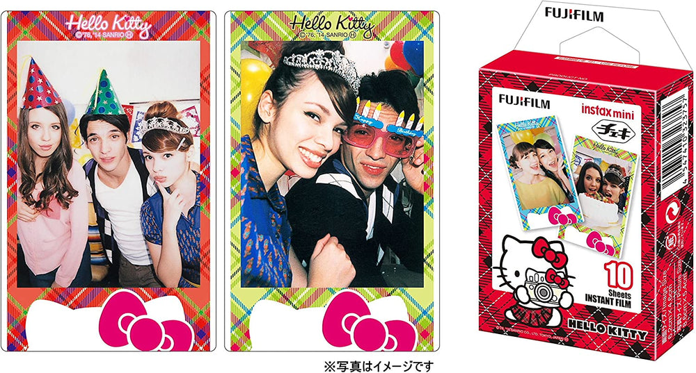 FujiFilm-INSTAX Mini 8 Hello Kitty Instant Camera With Film Sheet Shoulder Strap and Sticker Sheet