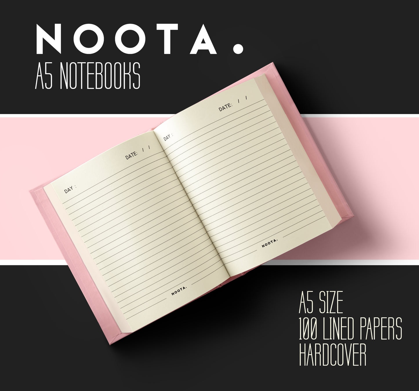 
                  
                    Noota-Beauty is what you feel inside A5 Lined Notebook
                  
                