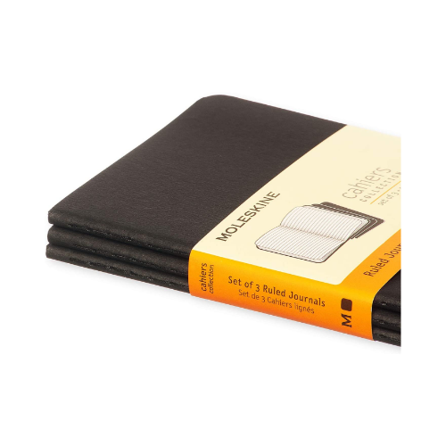 Moleskine-Black Large Ruled Cahier (Set Of 3)