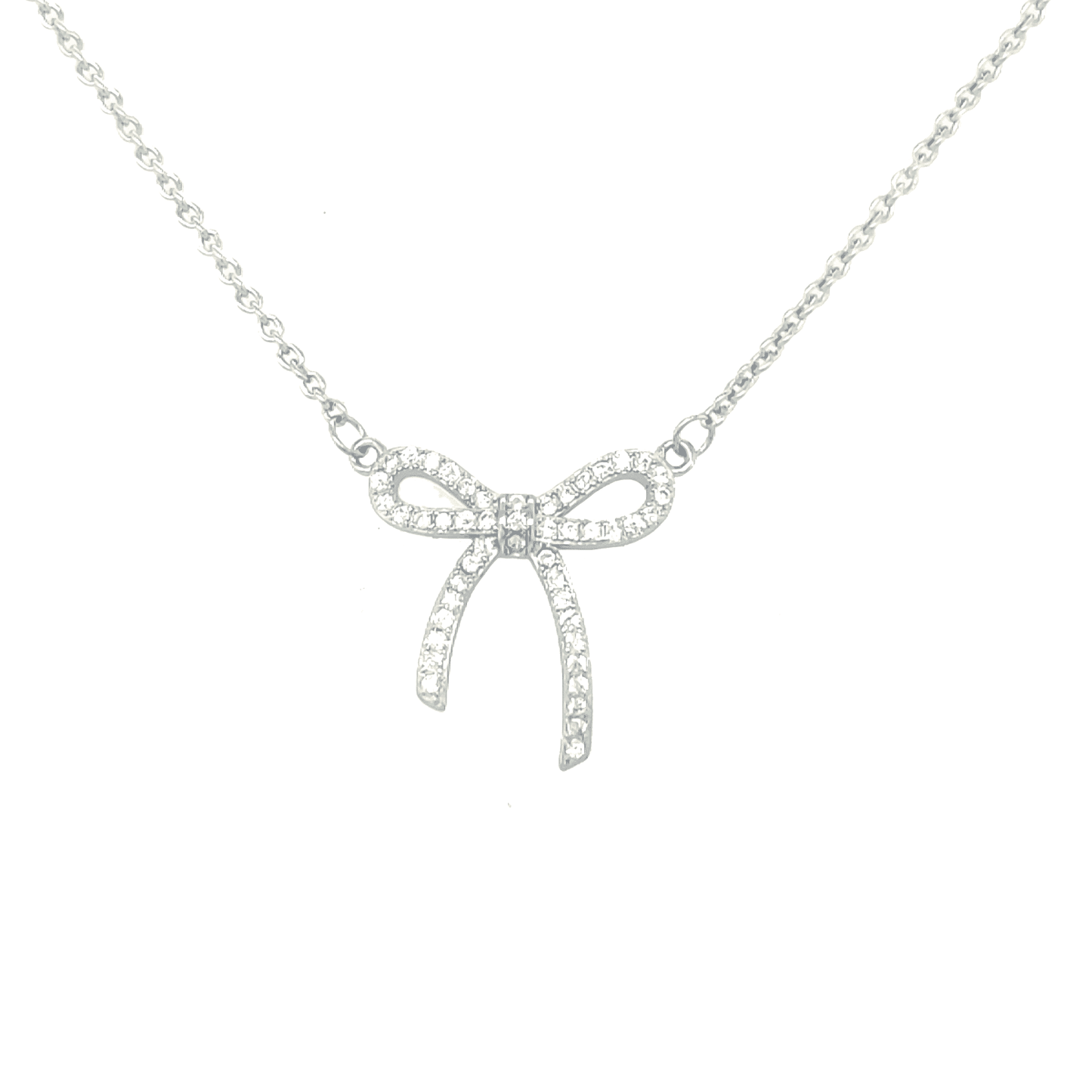 Asfour Crystal-ASFOUR ROUNDED ZIRCON STONE SILVER 925 NECKLACE (NR0041)