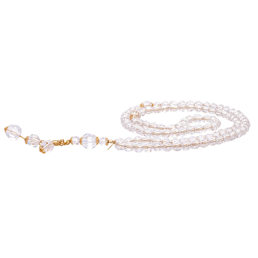 Asfour Crystal-ROSARY CLEAR GOLD SEPARATOR SMALL BEAD