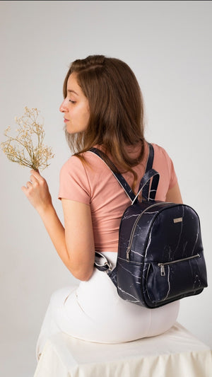 Dija-Black Marble Bag