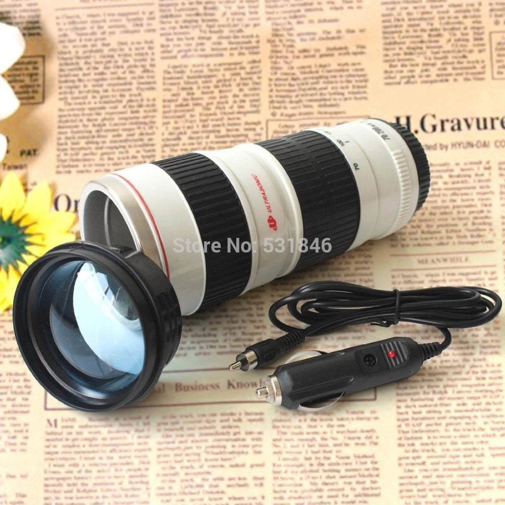 Camera Lens Stainless Steel Electric Mug For Cars 440ML