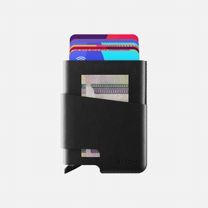 Hitch-Cut Out Card Holder Wallet With RFID Blocking Function "Black"