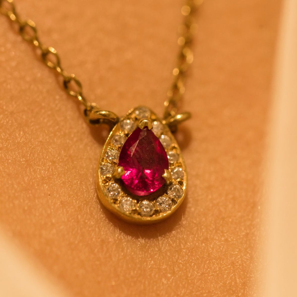 Her Royal Highness-Raspberry Teardrop Necklace