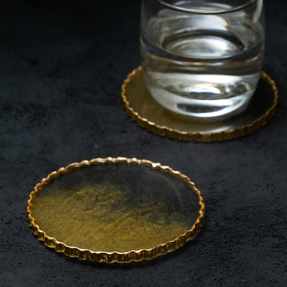 Elect-Gold Transparent Coaster
