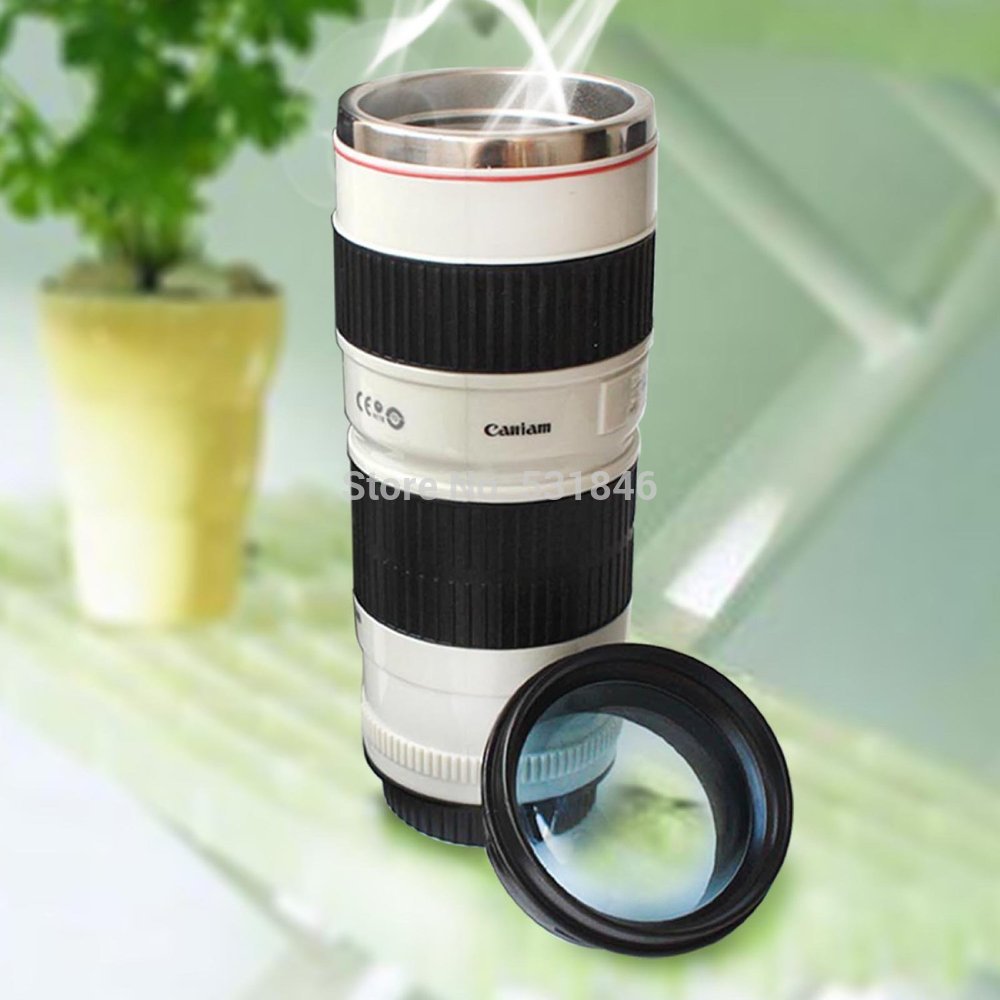Camera Lens Stainless Steel Electric Mug For Cars 440ML