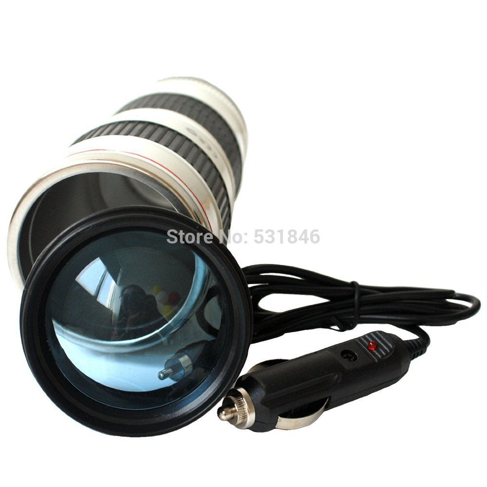 Camera Lens Stainless Steel Electric Mug For Cars 440ML