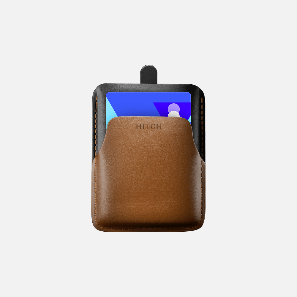 Hitch-Pull Up Cardholder Natural Genuine Leather "Havan Black"