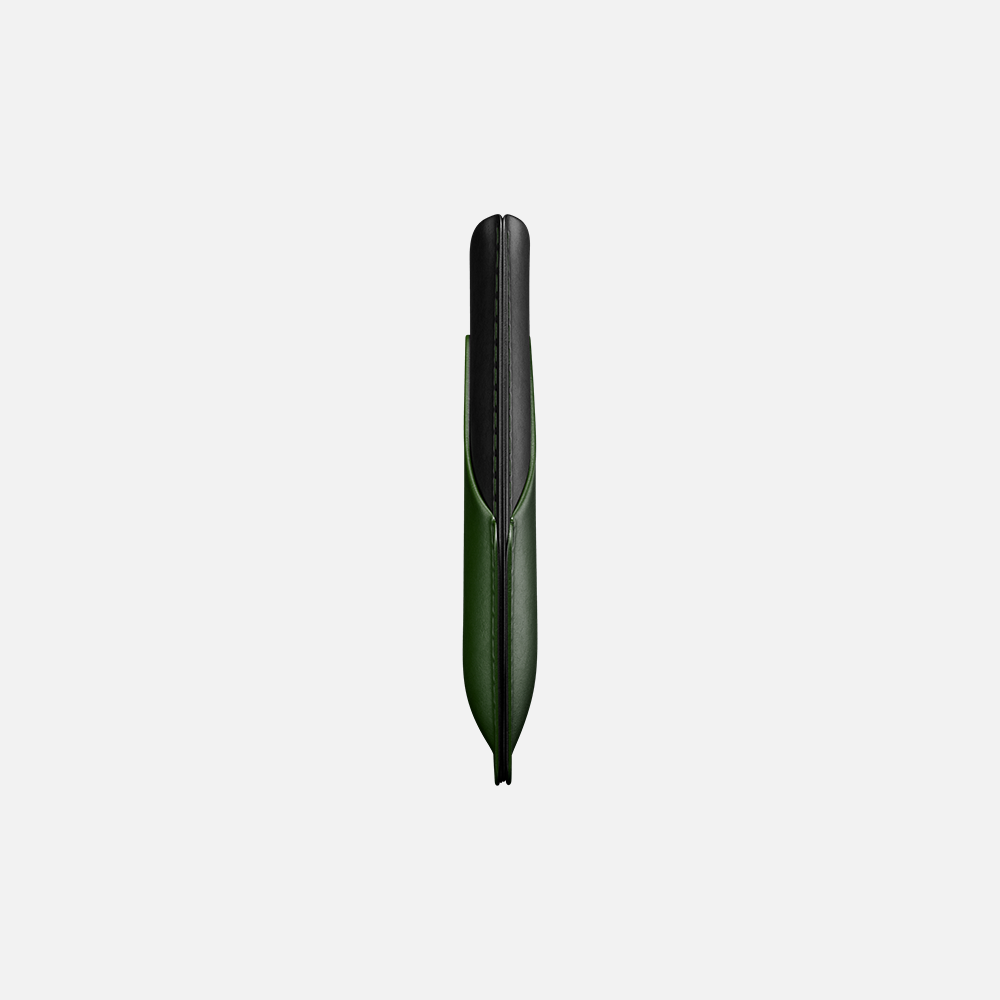 Hitch-Simple Cardholder Natural Genuine Leather "Black Green"