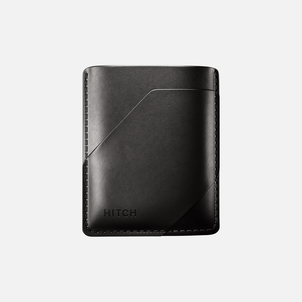 Hitch-Simple Cardholder Natural Genuine Leather "Black"