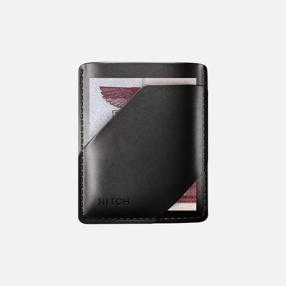 Hitch-Simple Cardholder Natural Genuine Leather "Black"
