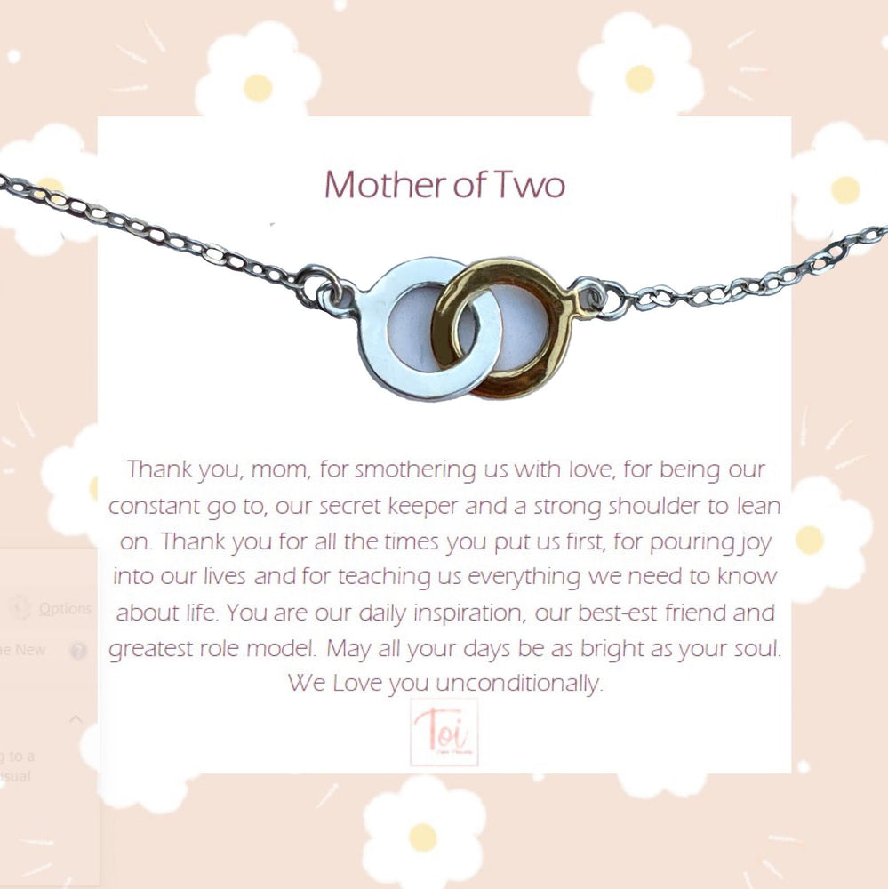 Toi-2 ring necklace: with 2 cards "Happily Ever After & Mother of Two"