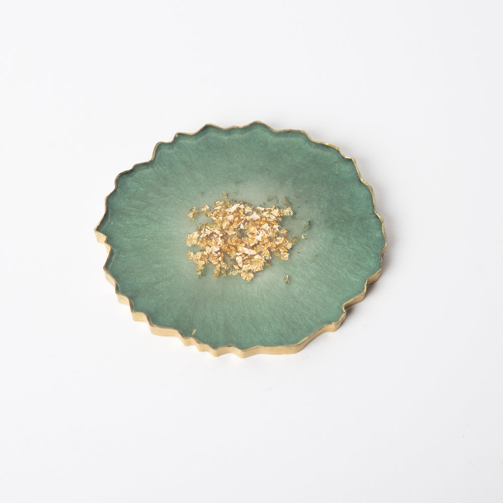 Bianca-Free Shape Large Coaster (Green Gold)