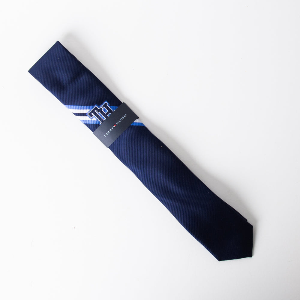 Tommy Hilfiger-Varsity Style Blue Slim Tie