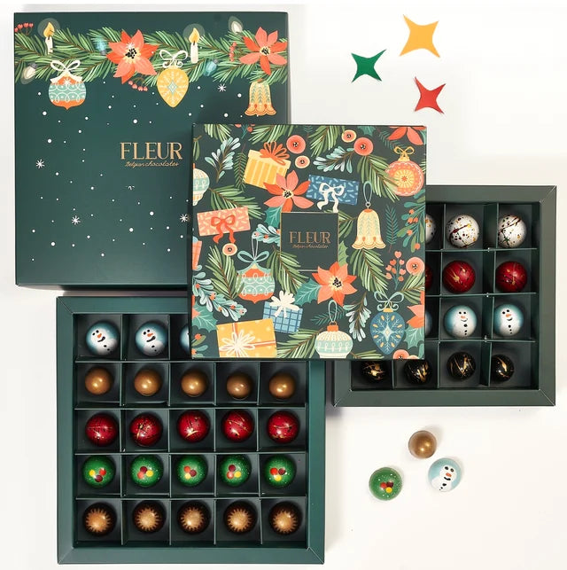 Fleur Chocolate-Belgian Chocolate Bonbons Christmas Limited Edition 16 Pieces