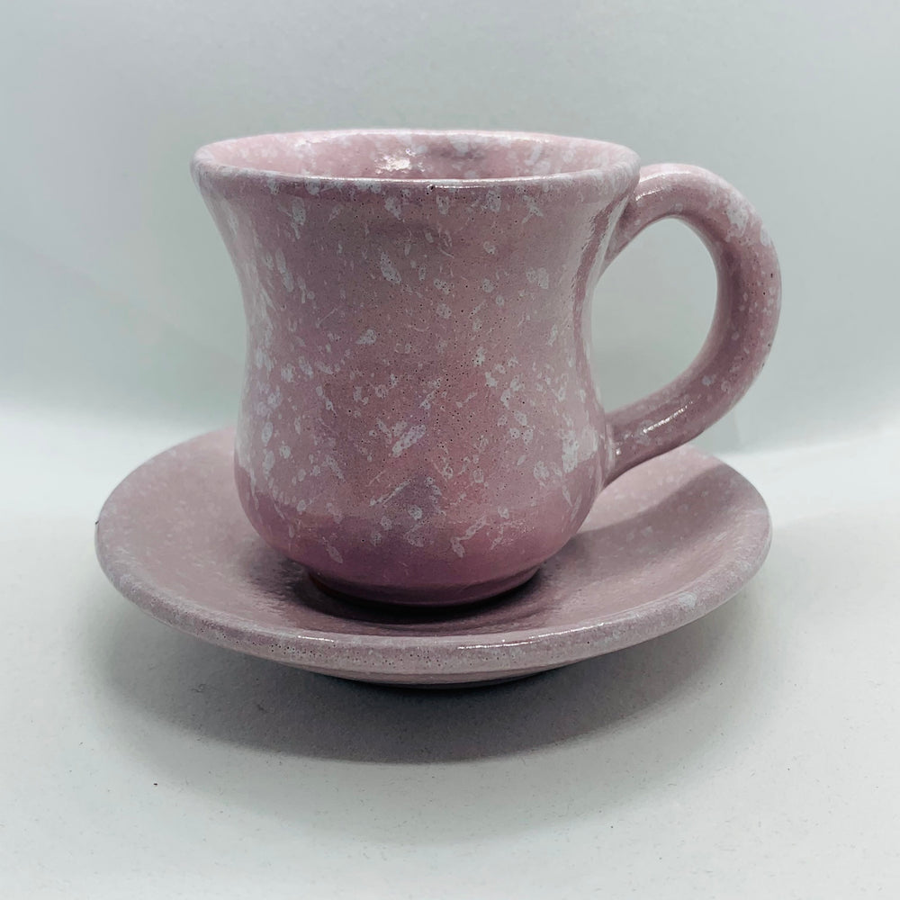 Cattleya-Blossom Pink Coffee Cup With Underline Plate