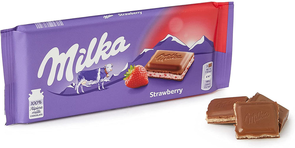 Milka-Strawberry Yoghurt Chocolate Bar 100 Gram