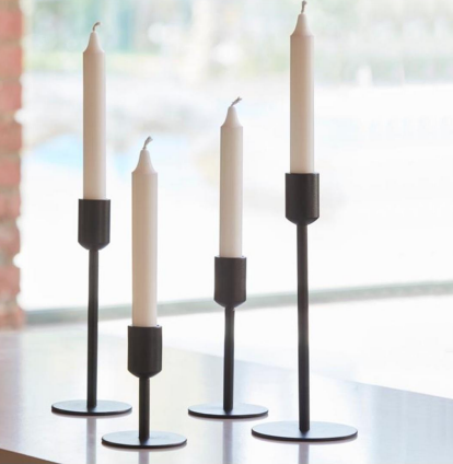 Mosha-Samo set of 4 Candle Holders with candles "Black"
