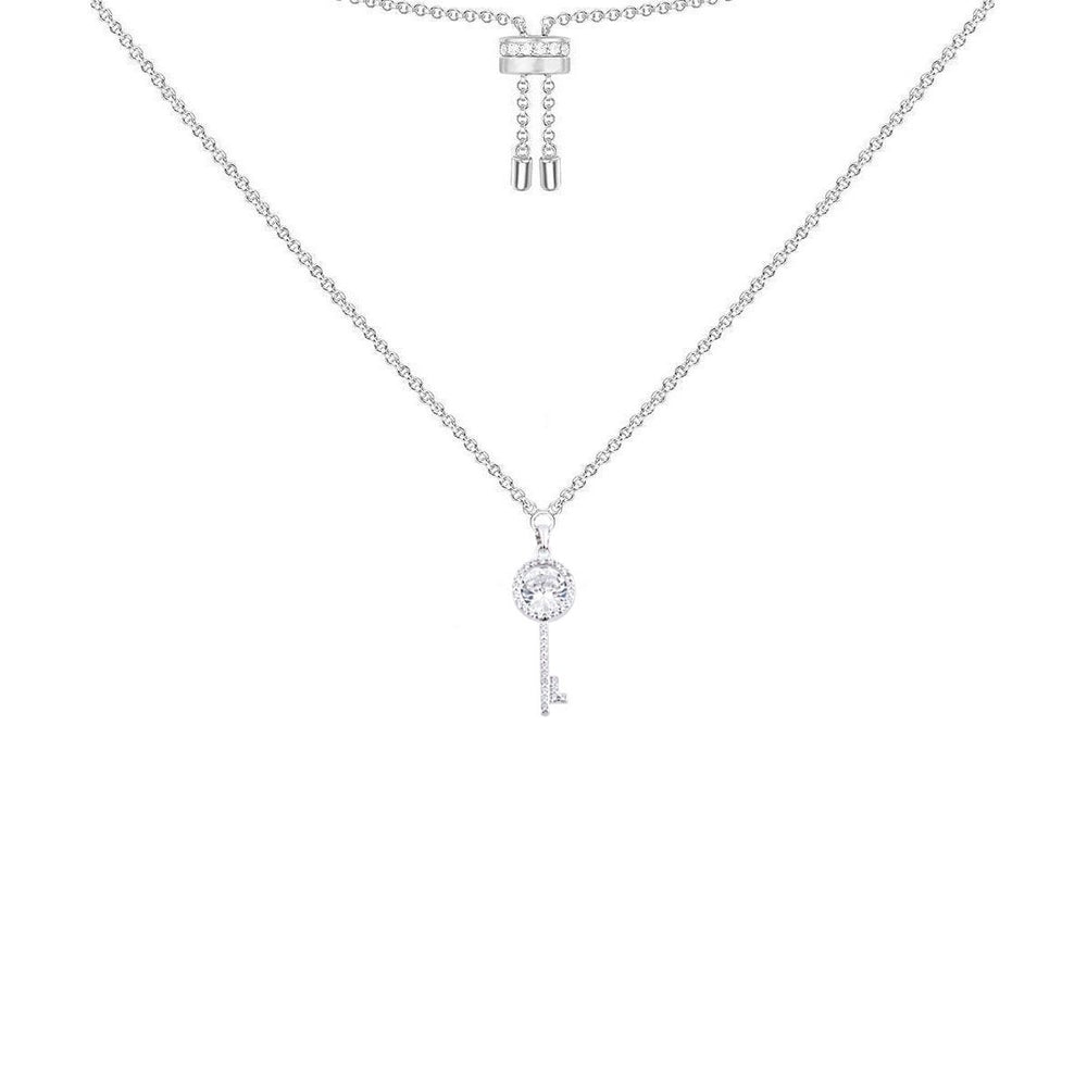 Asfour Crystal-Necklace 925 Sterling Silver (N1260)