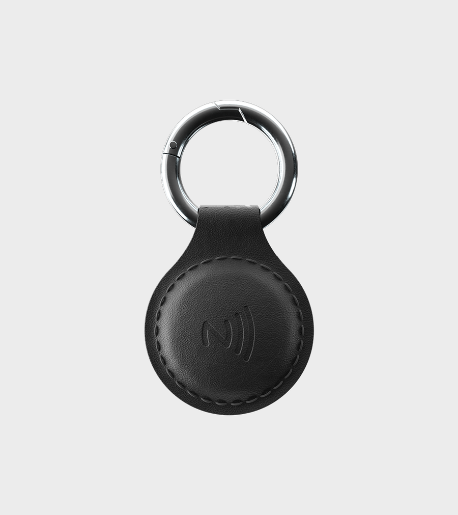 Tap NFC Keychain - Share Everything With A Tap Handmade Natural Leather Black