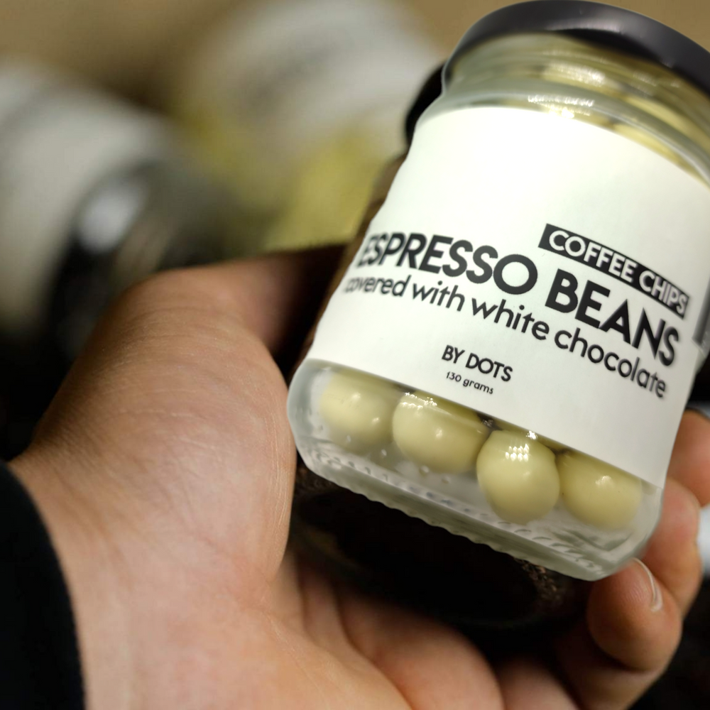 Dots-White Chocolate Espresso Beans 130 G