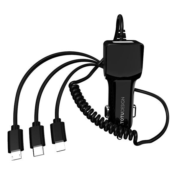 Totu Life-Sharp Series 3 in 1 Car Charger "Black"