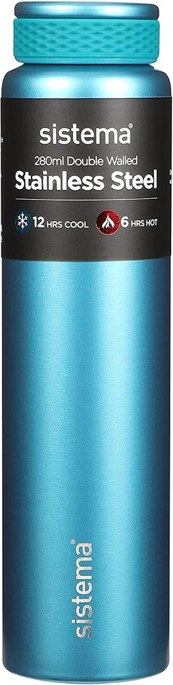 Sistema-Stainless Drinking Bottle 280ML "Blue"