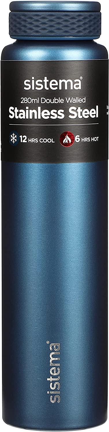 Sistema-Stainless Drinking Bottle 280ML "Navy"