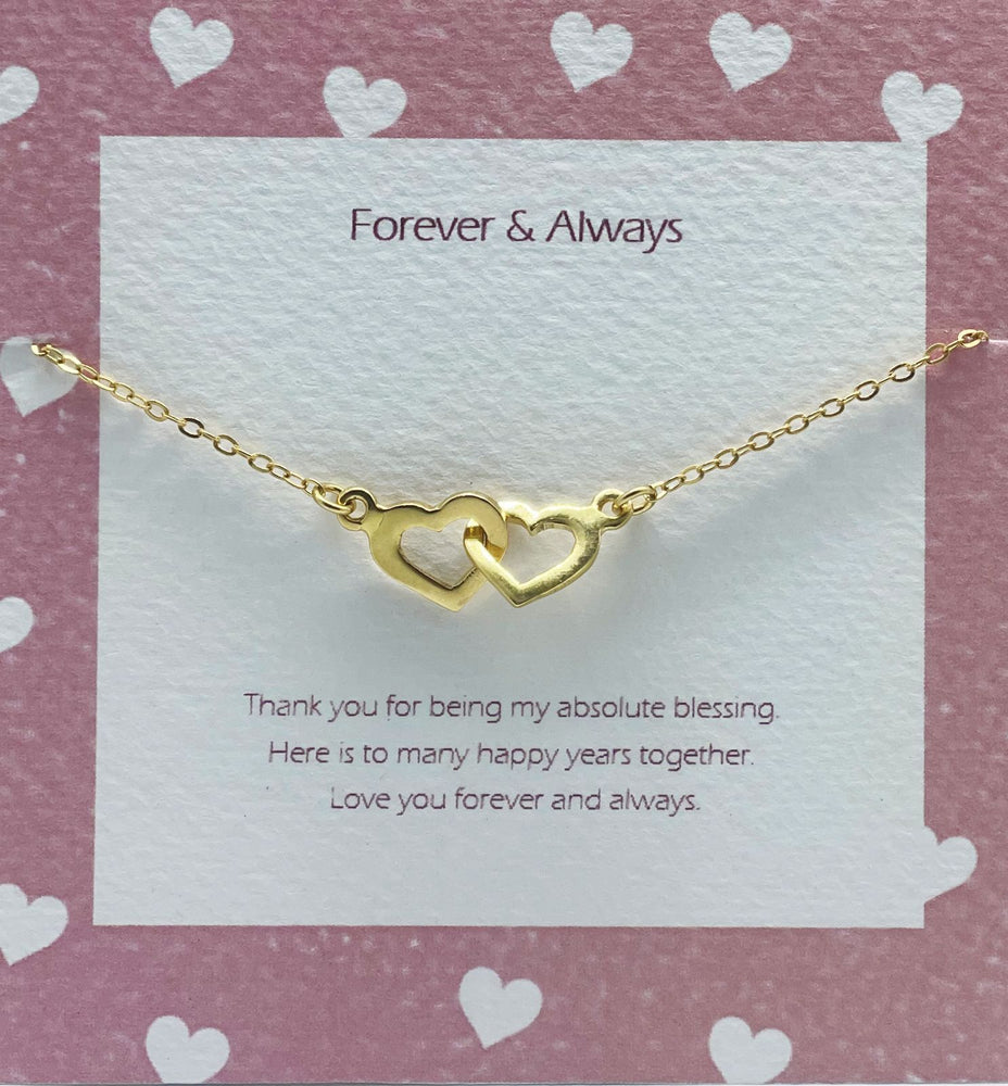 
                  
                    Toi-Forever & Always 2 Hearts Gold Platted Silver Necklace
                  
                
